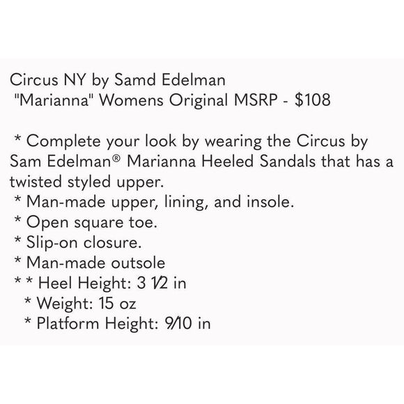 Circus NY by Sam Edelman Sandals Black Twisted Front Block Heel Open Toe - Picture 11 of 11